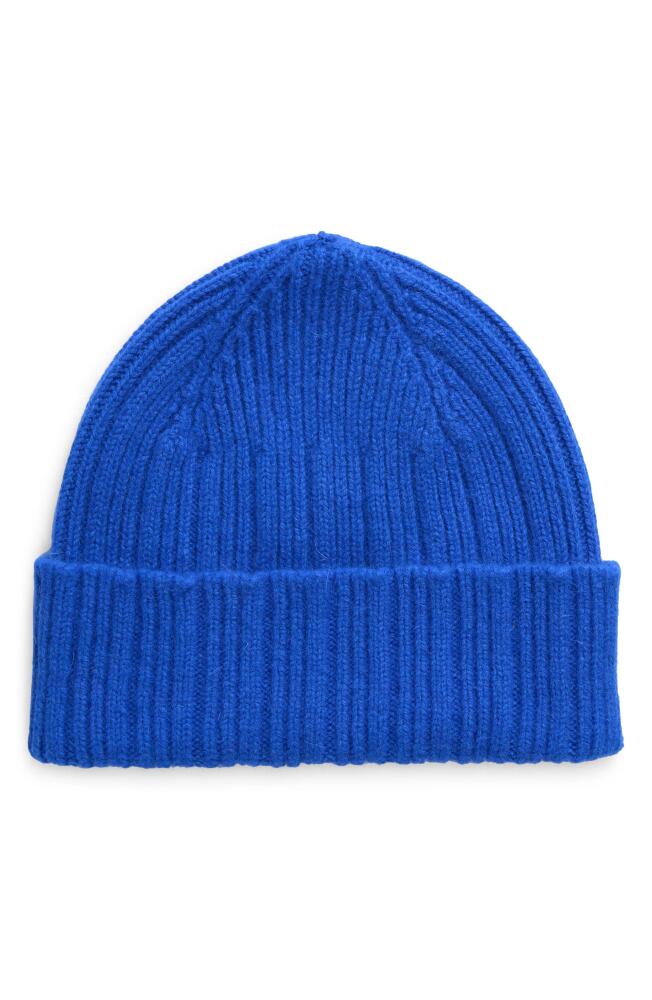 Drake's Geelong Lambswool & Angora Rib Beanie in 200 Royal Blue Cover