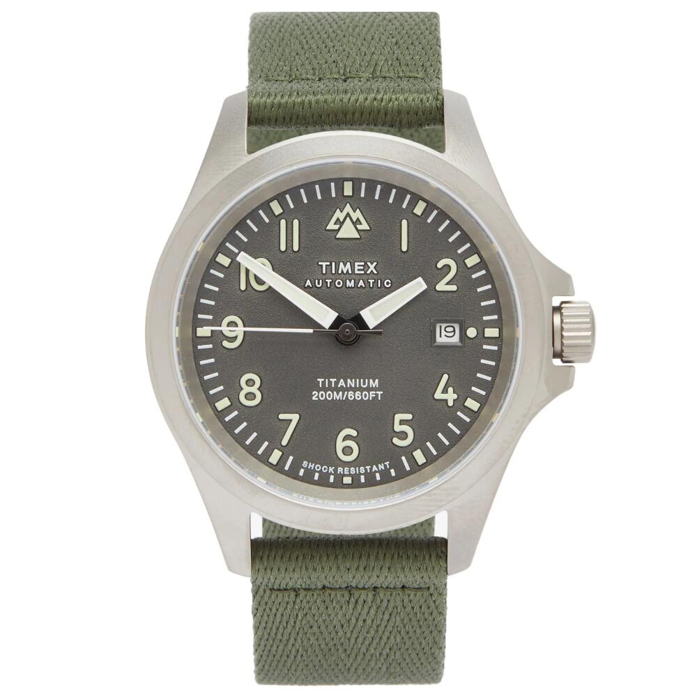 Timex Expedition North Titanium Automatic 41mm Watch in Grey/Olive Cover