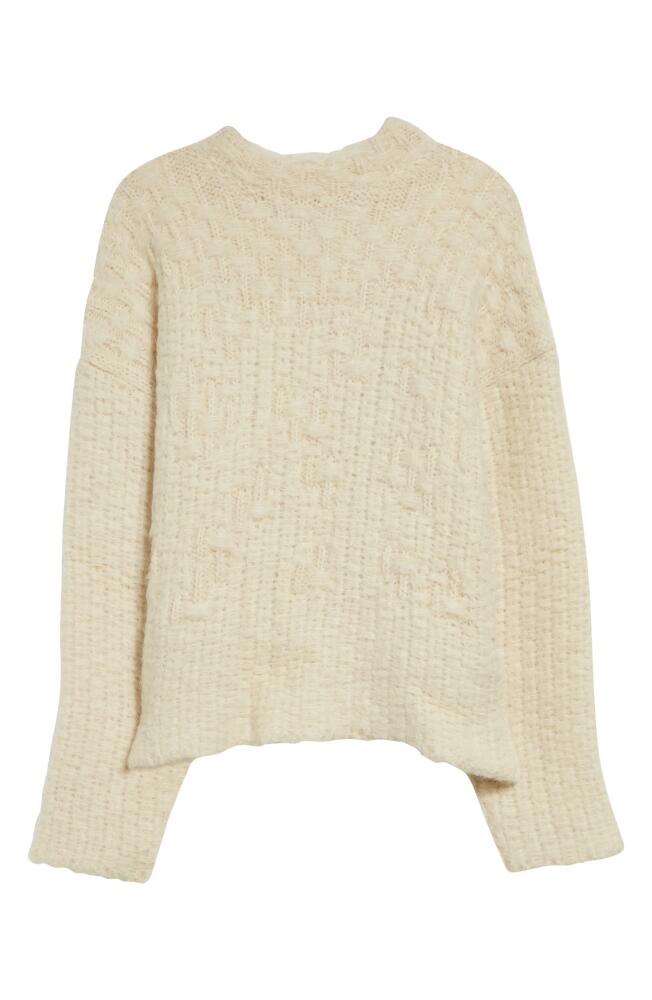 Jil Sander Chunky Mock Neck Mohair Blend Sweater in Chalk Cover