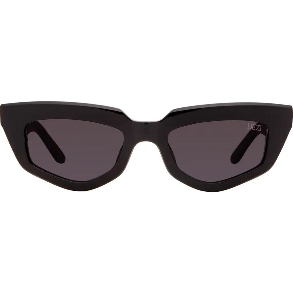 DEZI On Read 49mm Cat Eye Sunglasses in Black /Dark Smoke Cover