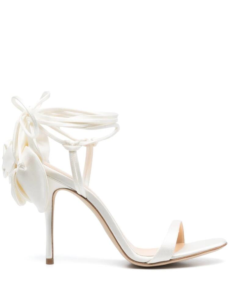 Magda Butrym 105mm flower satin sandals - White Cover