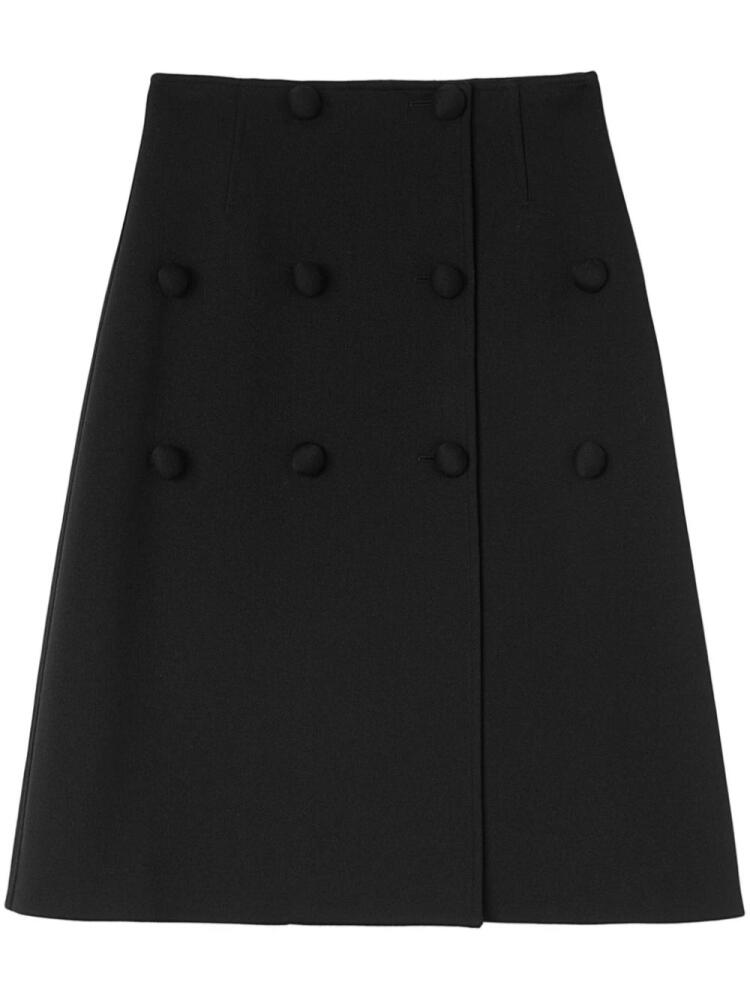 Jil Sander A-line decorative-buttons skirt - Black Cover