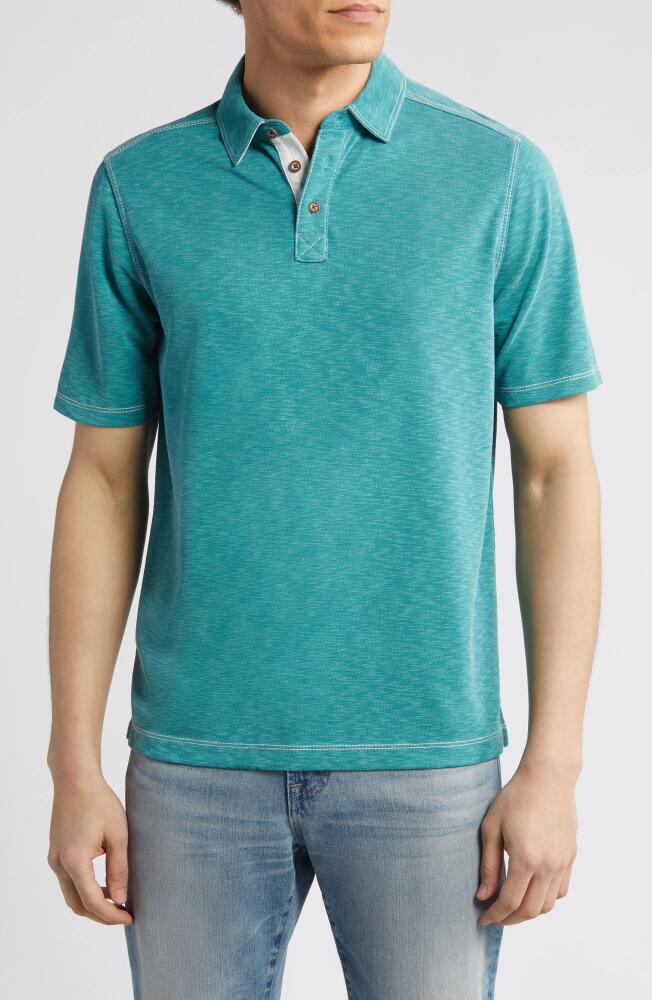 Johnston & Murphy Slub Jersey Polo in Green Cover