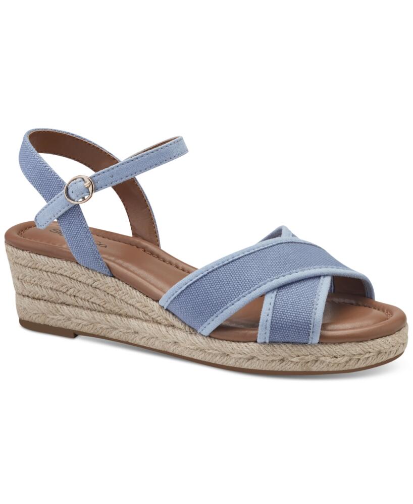 Style & Co Women's Leahh Strappy Espadrille Wedge Sandals, Created for Macy's - Blue Canvas Cover