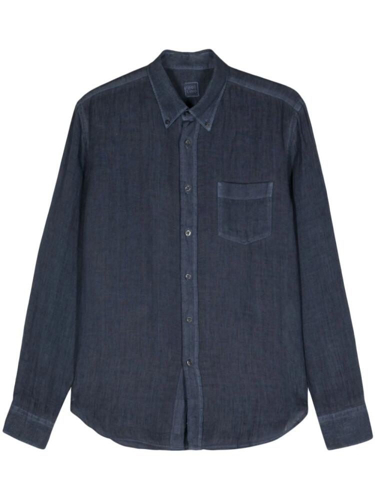 120% Lino linen chambray shirt - Blue Cover