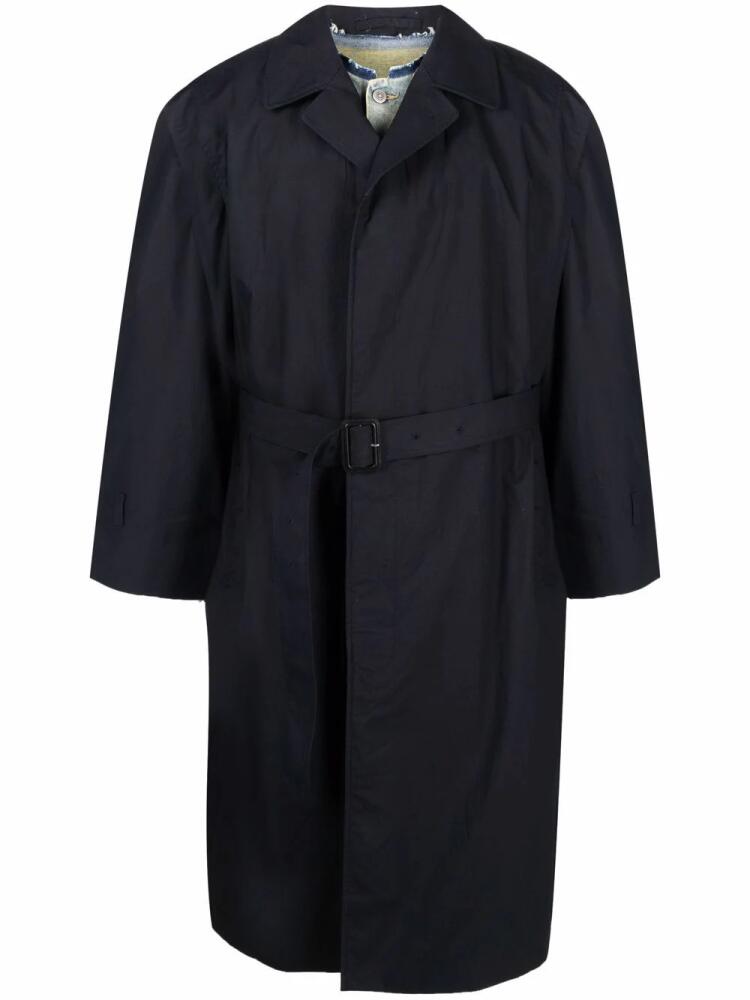 Maison Margiela layered cotton trench coat - Blue Cover