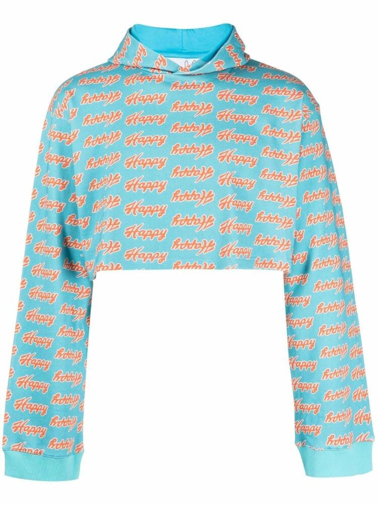 Natasha Zinko all-over Angry-print hoodie - Blue Cover