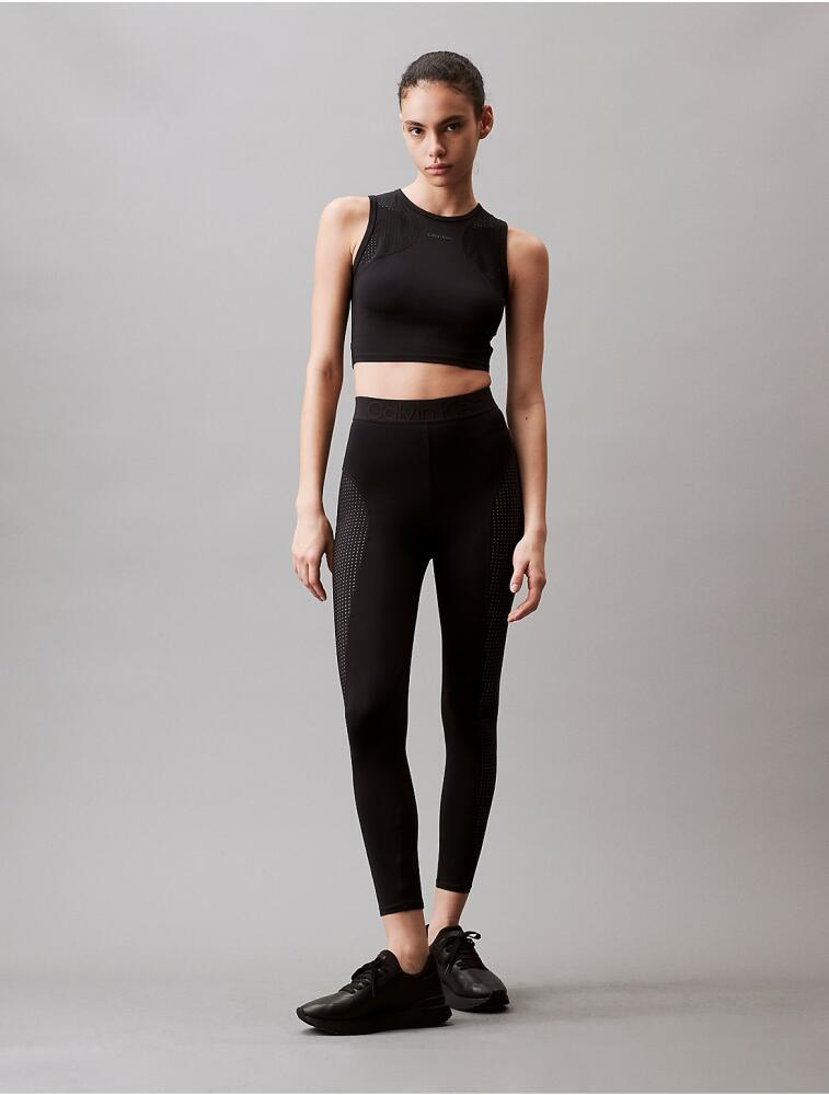 Calvin Klein Women's CK Sport Future Icon Mesh 7/8 Leggings - Black Cover