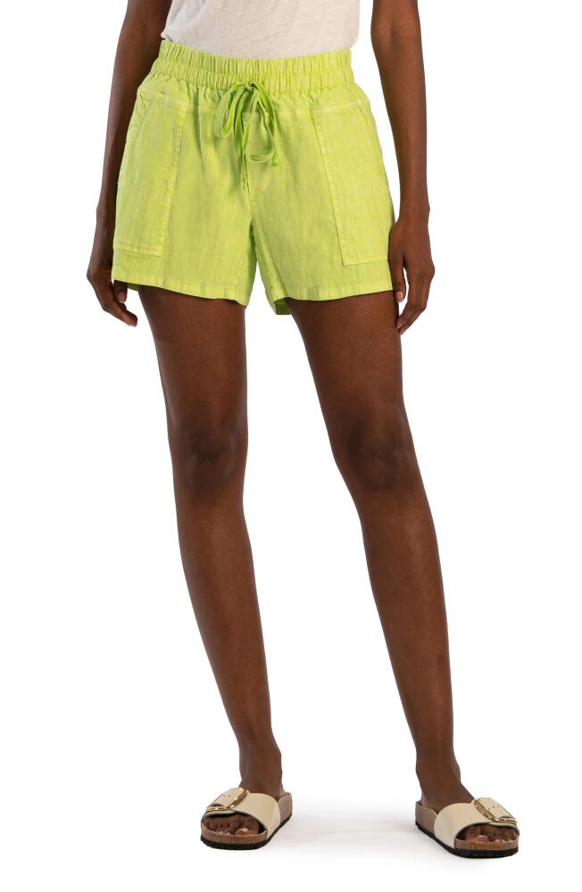 KUT from the Kloth Elastic Waist Shorts in Lime Cover