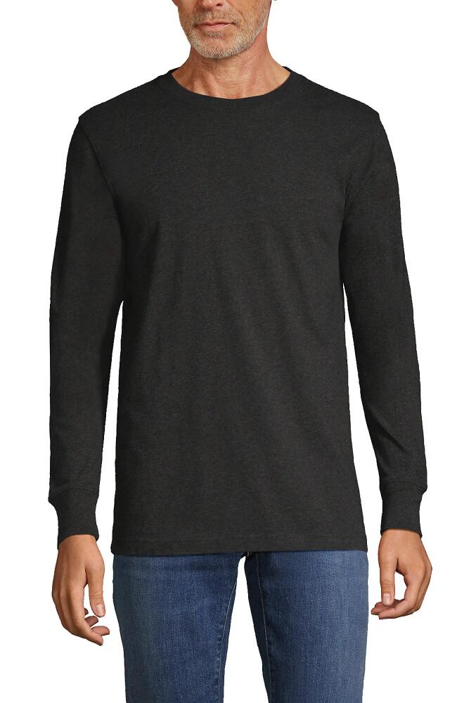 Lands' End Super-T Long Sleeve T-Shirt in Dark Charcoal Heather Cover