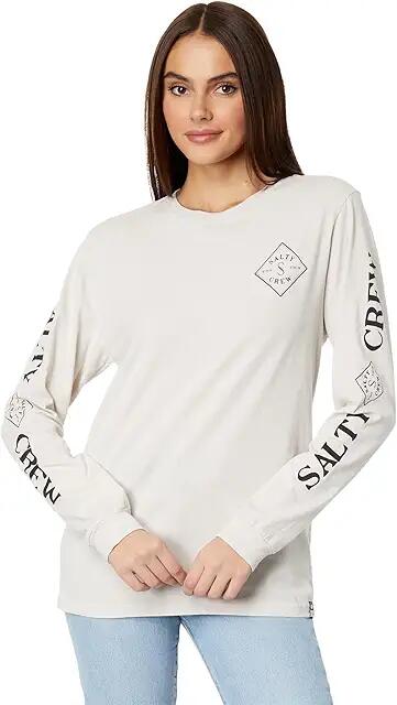 Salty Crew Tippet Long Sleeve Boyfriend Tee (Natural) Women's Clothing Cover