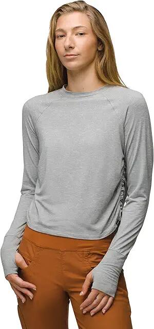 Prana Sol Searcher LS Crew (Heather Grey) Women's Sweatshirt Cover