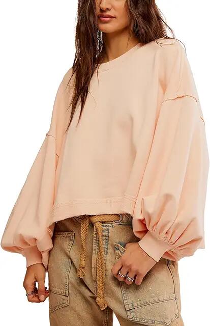 Free People Trish Sweatshirt (Summer Peach) Women's Sweater Cover