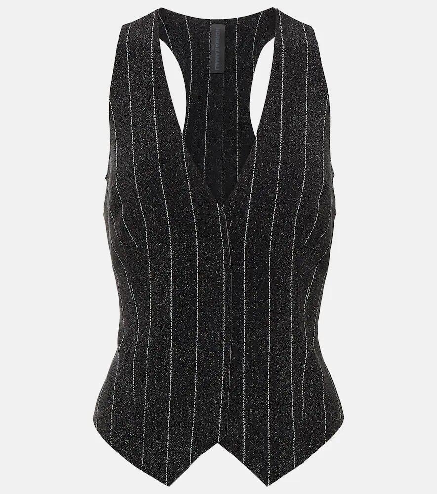 Norma Kamali Chalk stripe racerback vest Cover