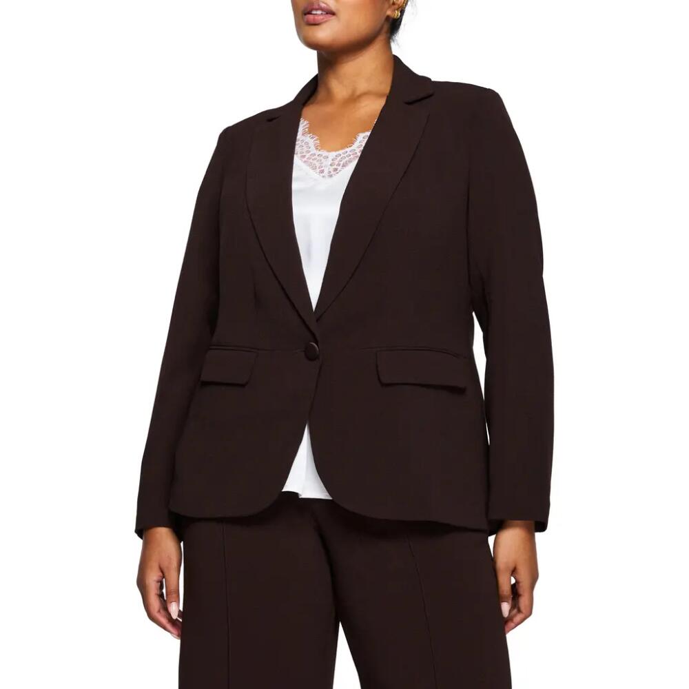 Estelle Megan Crepe Blazer in Chocolate Cover