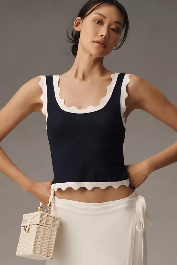 Maeve Cropped Scallop Sweater Tank Cover