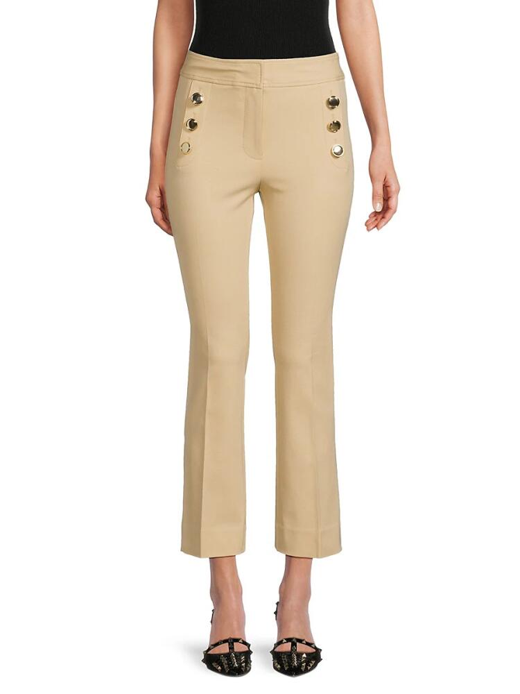 Derek Lam 10 Crosby Women's Robyn Solid Cropped Pants - Light Khaki Cover