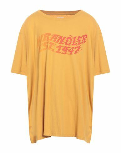 Wrangler Man T-shirt Mustard Cotton Cover