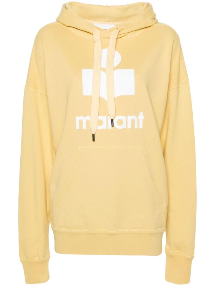 MARANT ÉTOILE Mansel logo-flocked hoodie - Yellow Cover