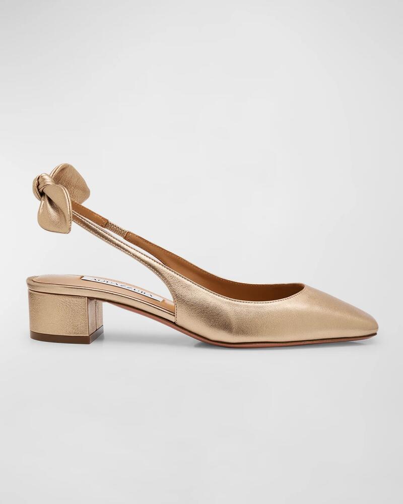 Aquazzura Metallic Bow Slingback Ballerina Pumps Cover