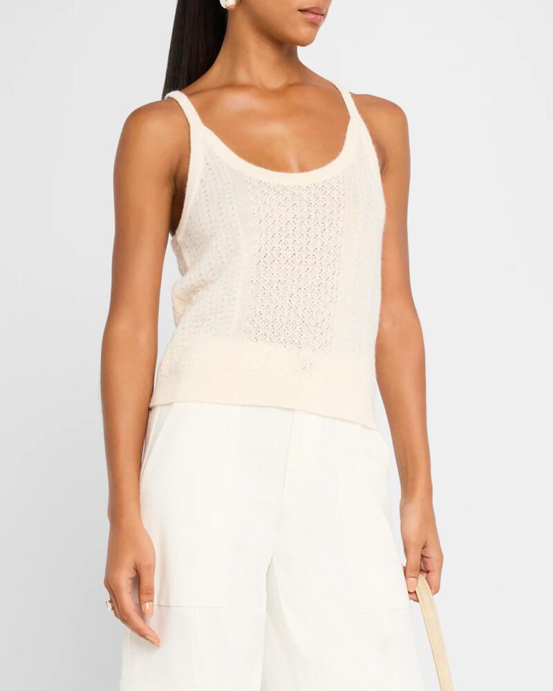 ATM Anthony Thomas Melillo Wool-Blend Mixed Stitch Tank Top Cover