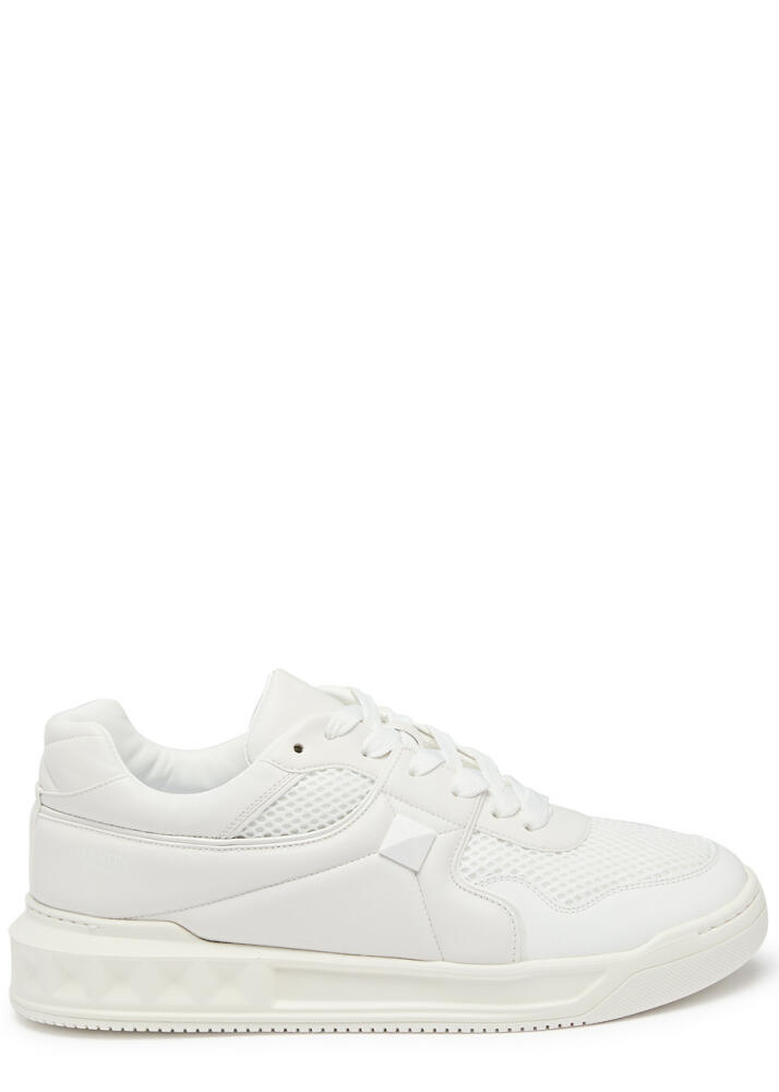 Valentino One Stud Quilted Leather Sneakers - White Cover