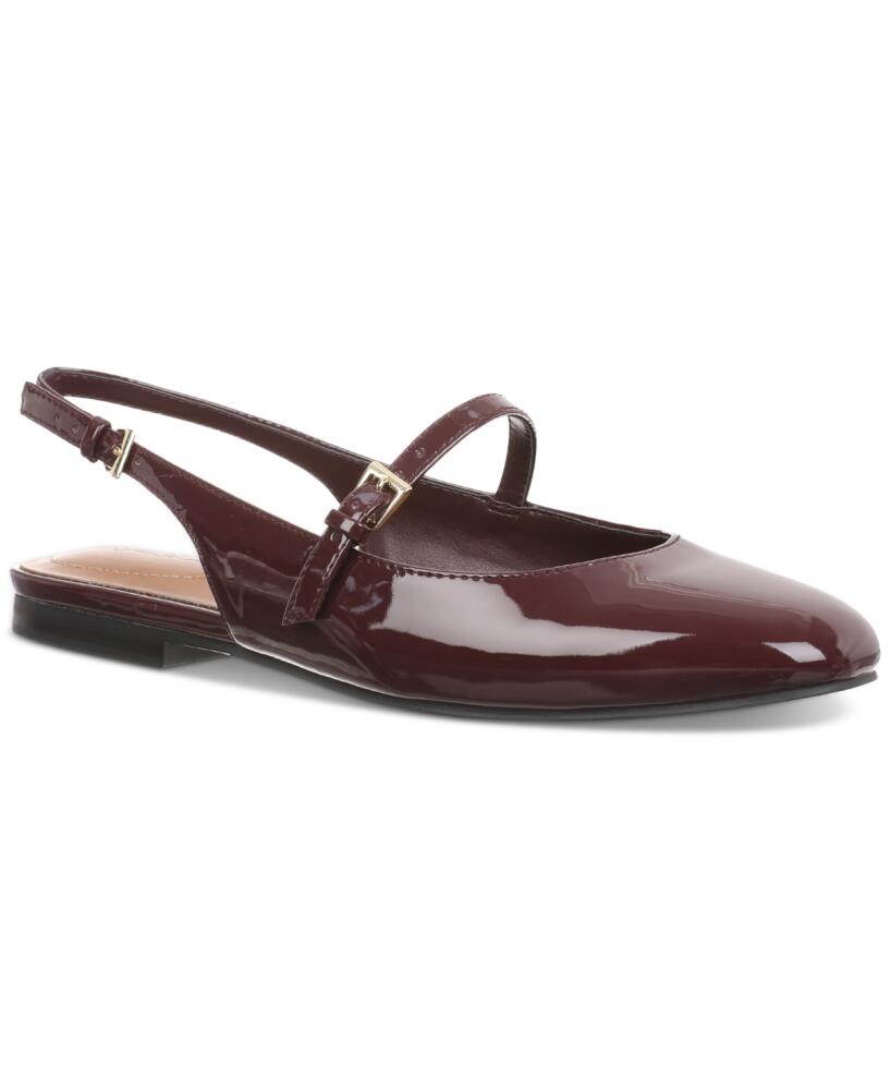 Style & Co Women's Torraa Pointed-Toe Slingback Flats, Created For Macy's - Wine Pat Cover