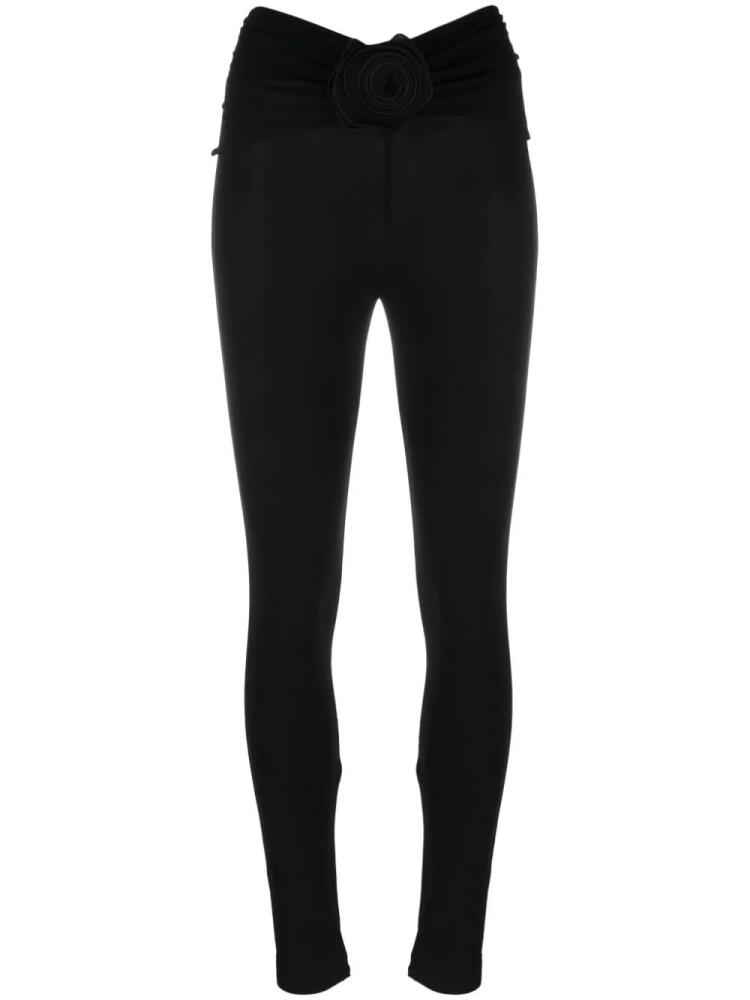 Magda Butrym floral-appliqué leggings - Black Cover