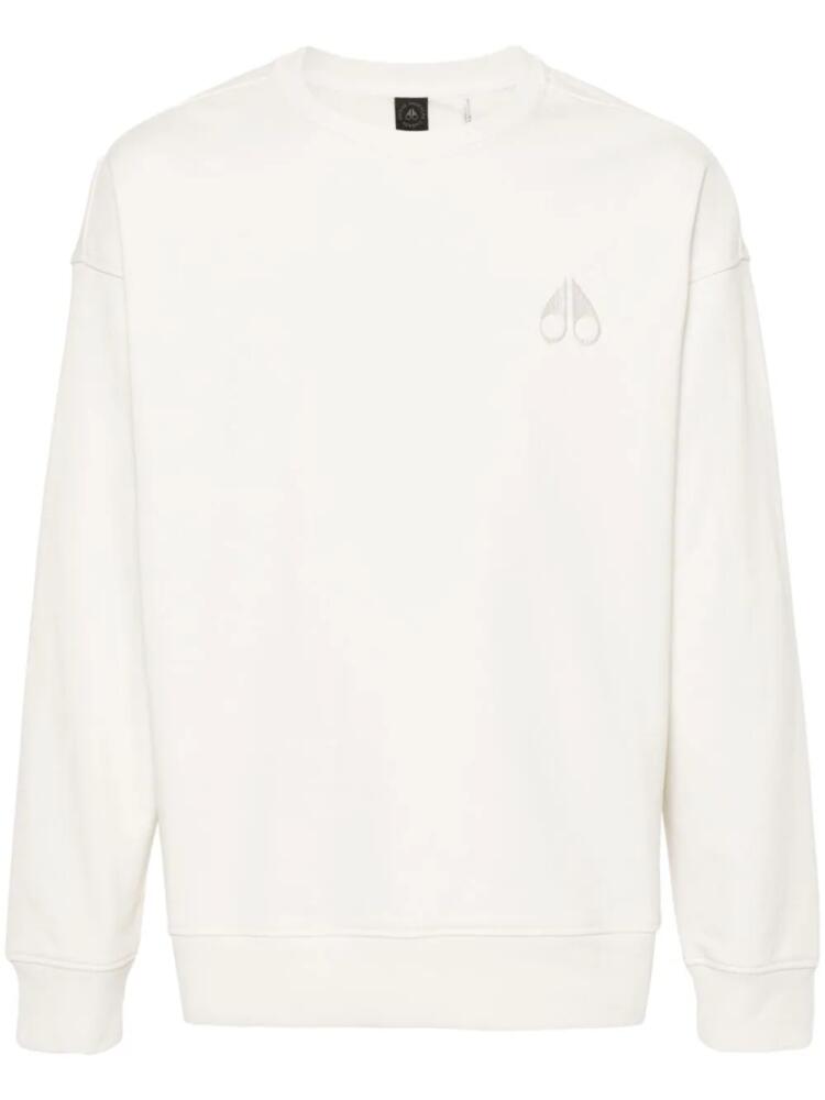 Moose Knuckles logo-embroidered cotton jumper - Neutrals Cover