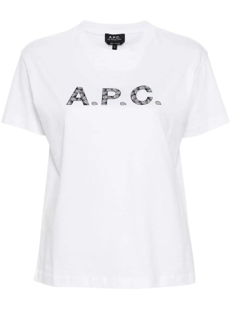 A.P.C. logo-print T-shirt - White Cover