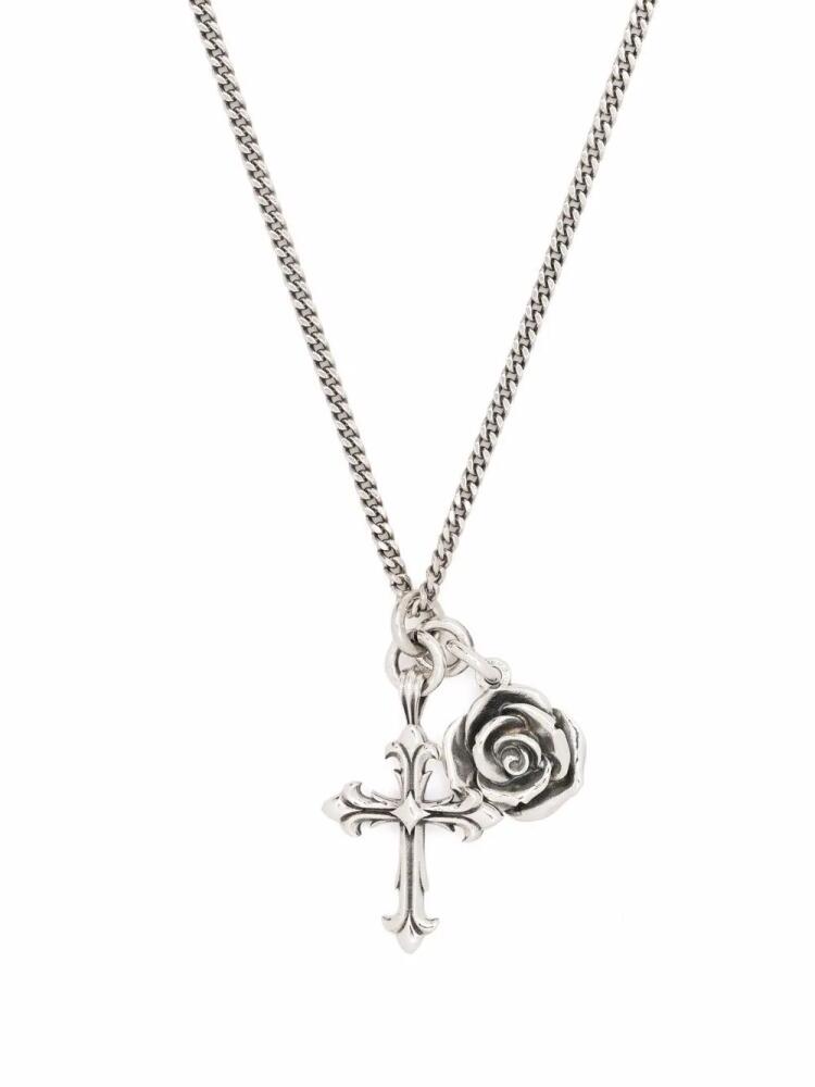 Emanuele Bicocchi rose and cross pendant necklace - Silver Cover