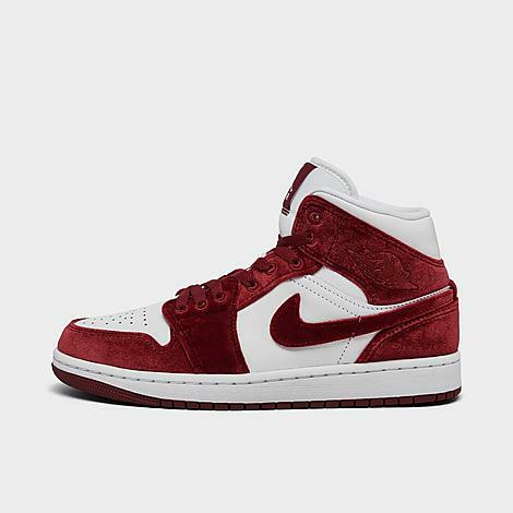 Women's Air Jordan Retro 1 Mid SE Casual Shoes in Red/White Cover