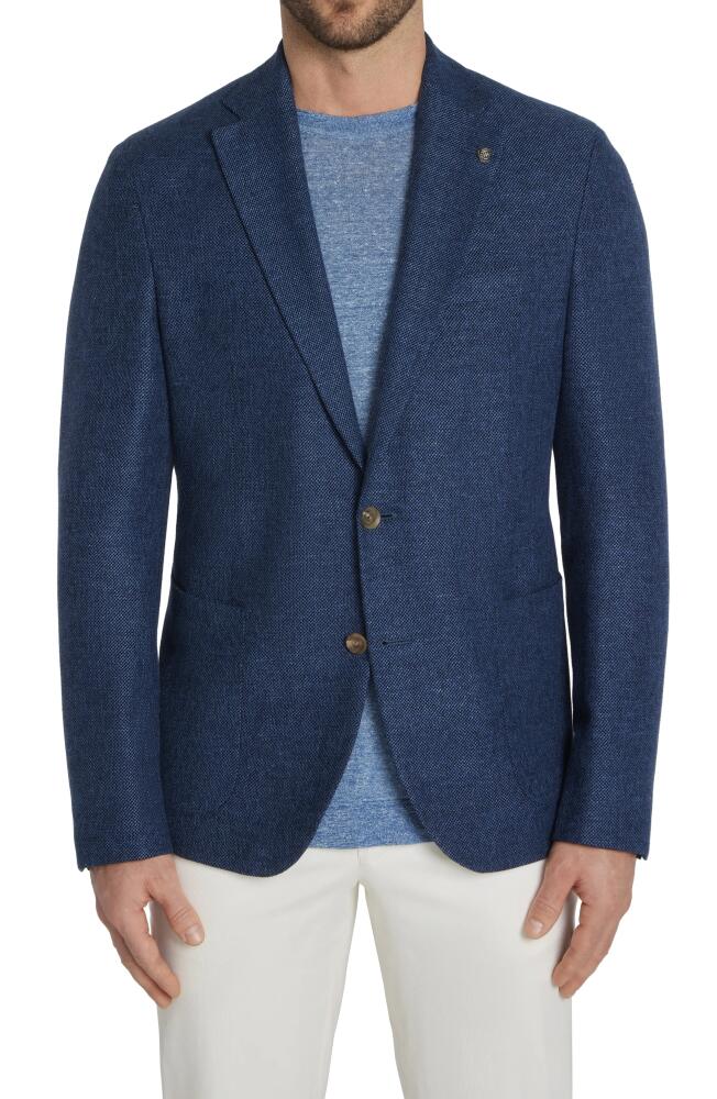 Jack Victor Hampton Solid Knit Wool & Linen Blend Sport Coat in Medium Blue Cover