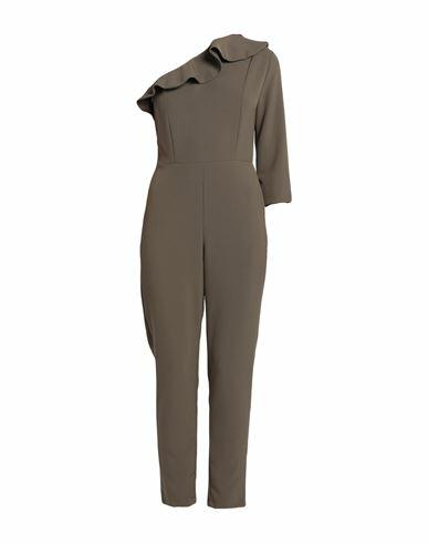 Rinascimento Woman Jumpsuit Military green Polyester, Elastane Cover