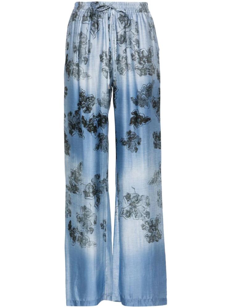 ERMANNO FIRENZE floral-print satin trousers - Blue Cover