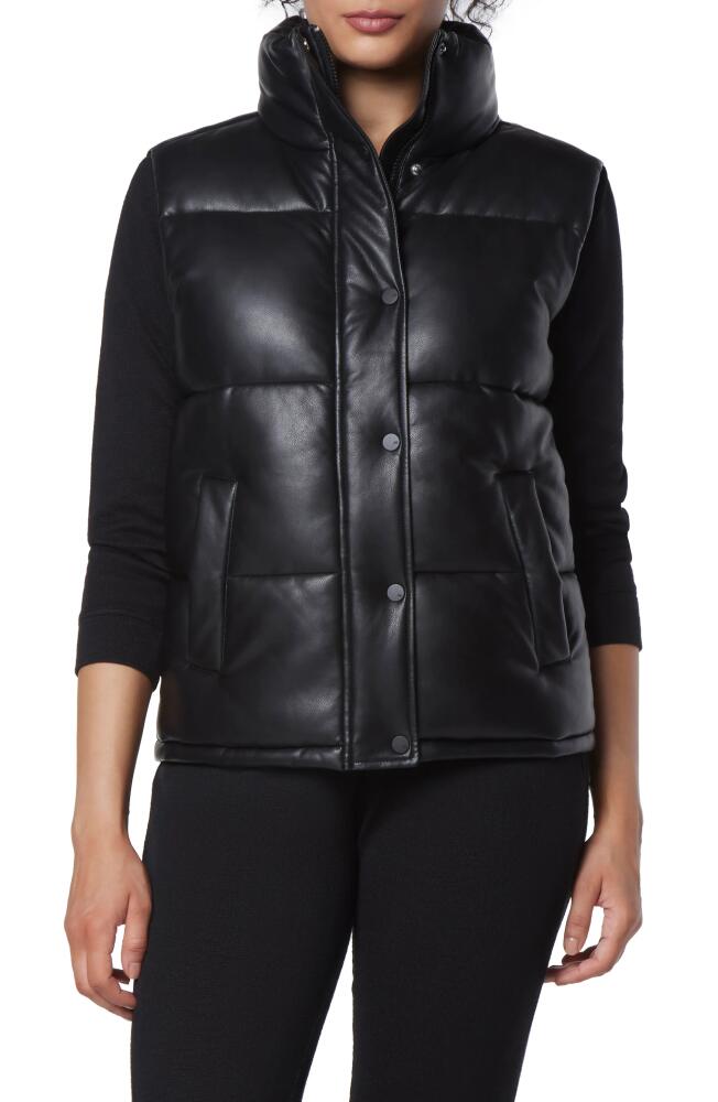 Marc New York Performance Faux Leather Puffer Vest in Black Cover