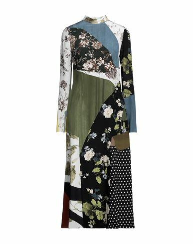 Erdem Woman Midi dress Military green Silk Cover