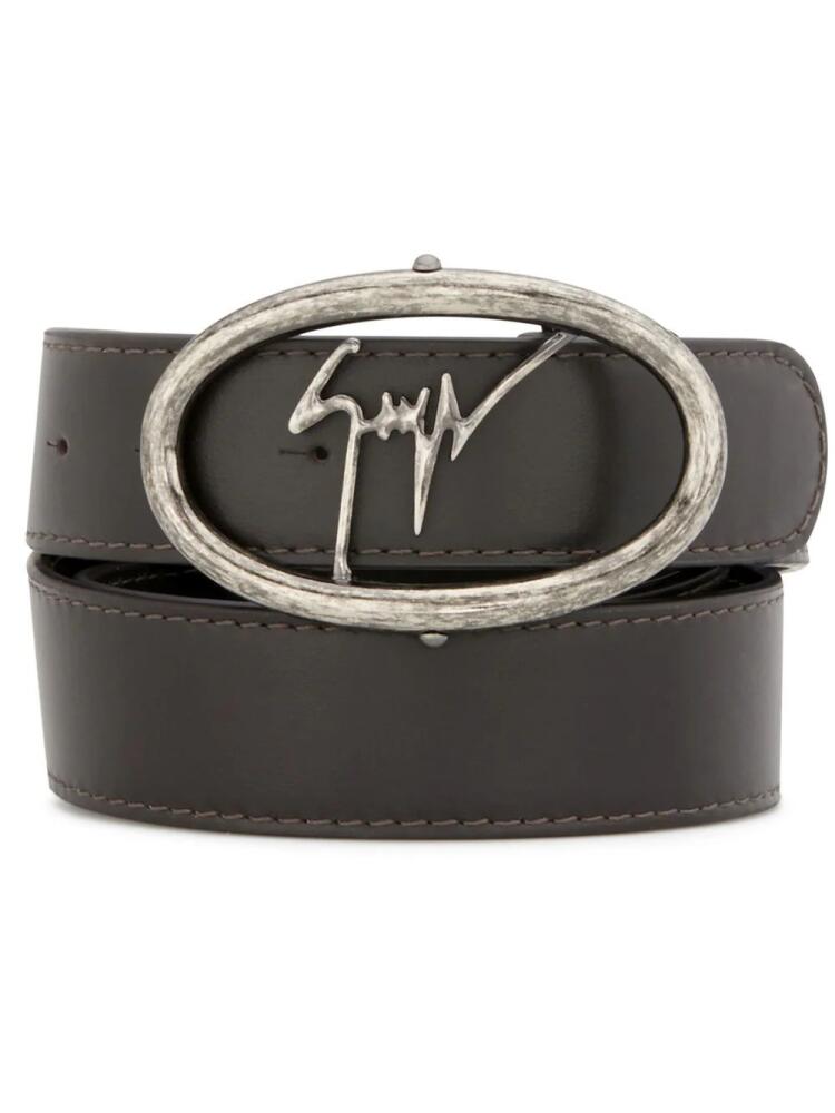 Giuseppe Zanotti Lane logo-buckle leather belt - Brown Cover