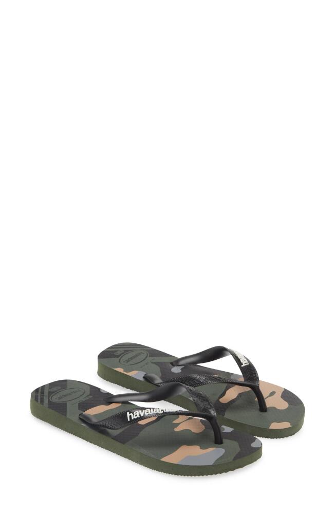 Havaianas Top Camo Flip Flop in Green Olive Cover