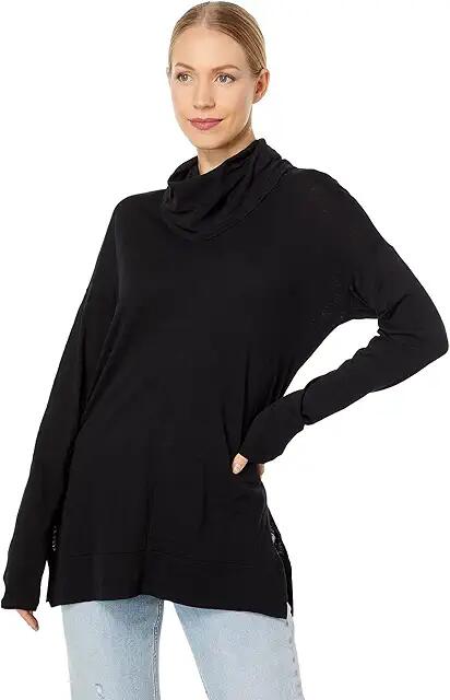 bobi Los Angeles Slouchy Funnel Neck Tee (Black) Women's Clothing Cover