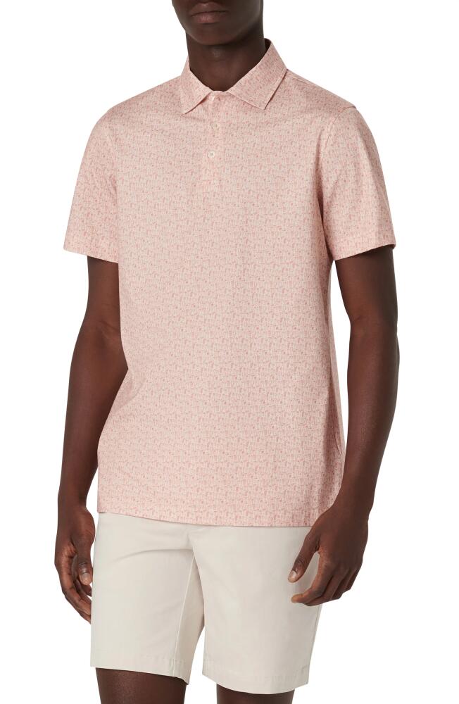 Bugatchi Victor OoohCotton Print Polo in Coral Cover