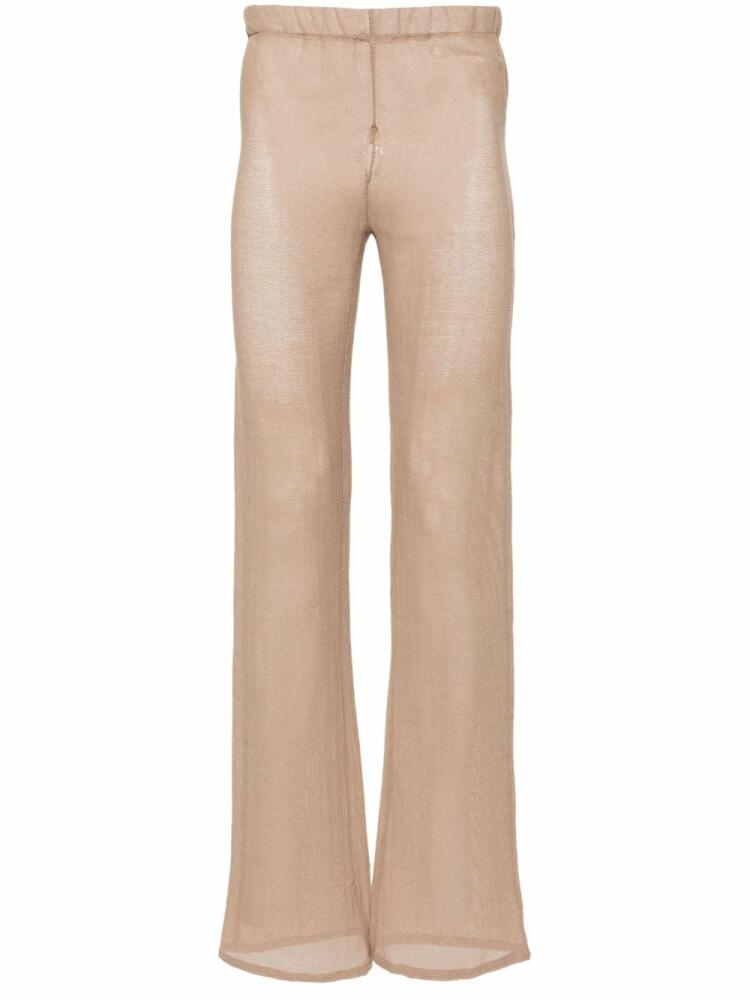 Ludovic de Saint Sernin Mermaid cotton-blend trousers - Neutrals Cover