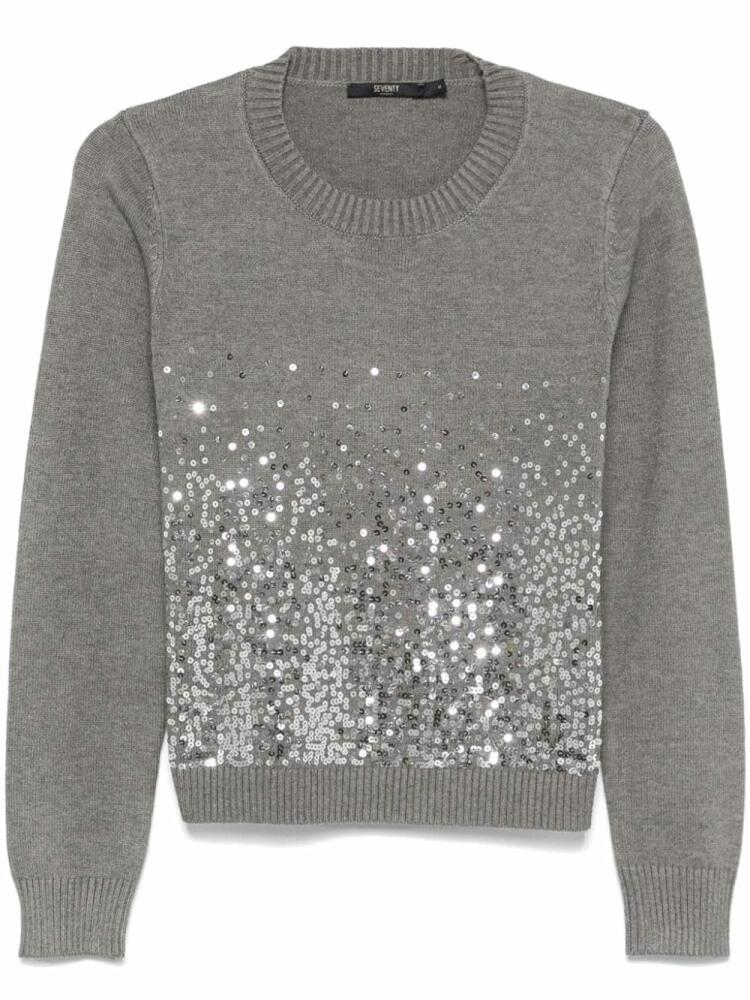 Seventy sequin-embellished sweater - Grey Cover