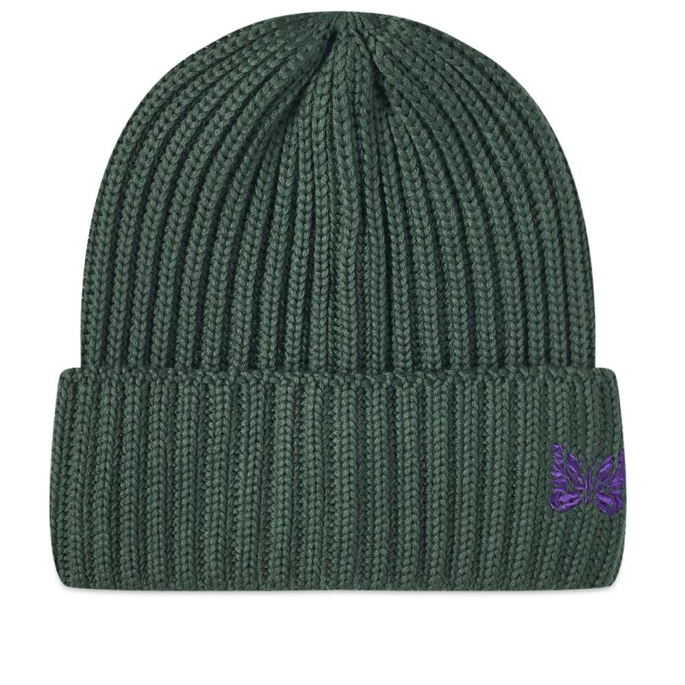 Needles Merino Wool Watch Beanie in Green Cover