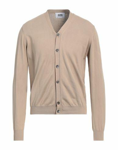 Alpha Studio Man Cardigan Beige Cotton Cover