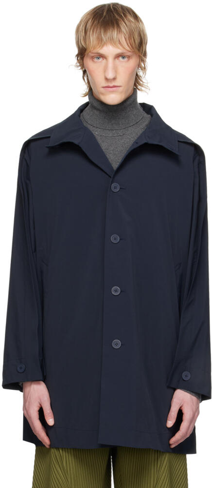 HOMME PLISSÉ ISSEY MIYAKE Navy Wing Coat Cover