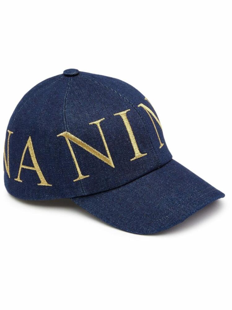 Nina Ricci logo-embroidered cotton cap - Blue Cover