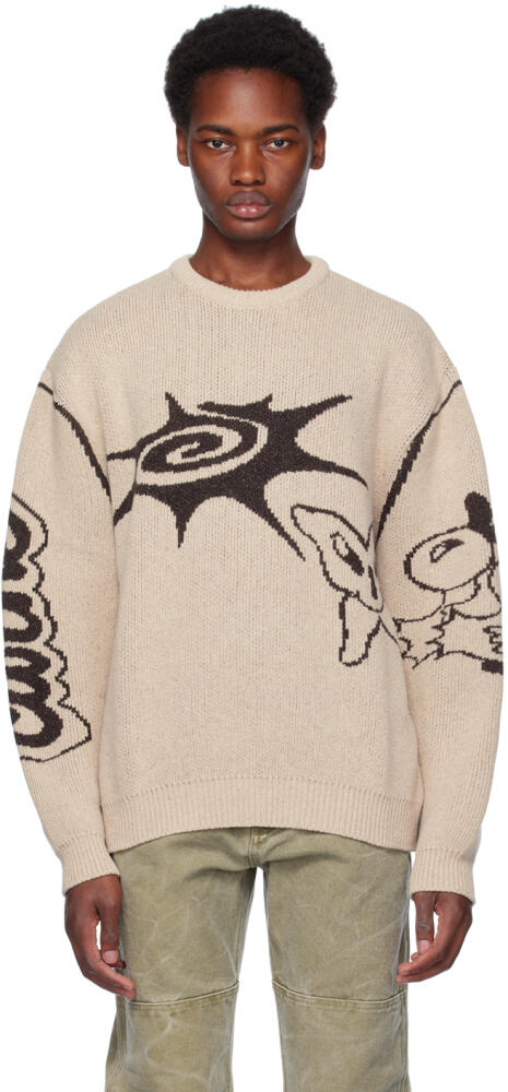 Carne Bollente Beige Cartoon Wetwork Sweater Cover