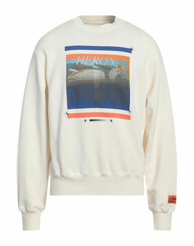 Heron Preston Man Sweatshirt Ivory Cotton, Elastane Cover