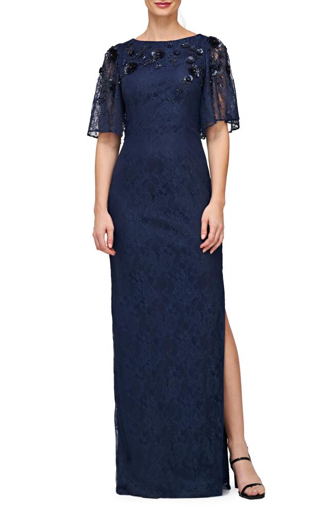 JS Collections Kalani Embellished Lace Gown in Navy Cover